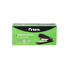 Corchetera 20 Hojas Metalica B4 Negra Torre
