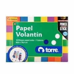 Estuche Papel Volantin 10 Pliegos 7 Colores Torre