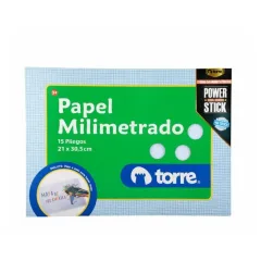 Estuche Papel Milimetrado 15 Pliegos Torre
