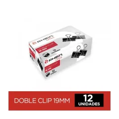 Doble Clips 19Mm Negro X 12U Feiyide