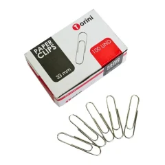 Clips 33 Mm Metalico 100 Unidades. Punta Redonda Torini