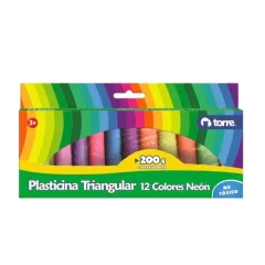 Plasticina 12 Col. Triangular Neon Torre