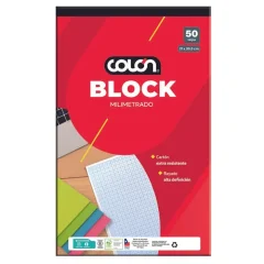 Block Milimetrado 50 Hojas Oficio Colon