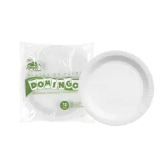 Plato Carton 23 Cm 12 Unidades. Domingo