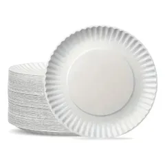 Plato Carton 18 Cm Blanco 12 Unidades. Domingo