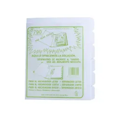 Separador Carta 6 Div. Blanco J.S
