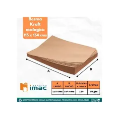 Resma Pliego Papel Kraft 115X154 Cm 70 Grs 125 Grs