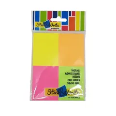 Nota Adhesiva Stick & Write 38X51 50Hj X 4 Neon