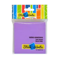 Nota Adhesiva 76X76 100 Hojas Lila Stick & Write