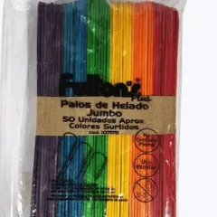Palos De Helado Colores Grueso 50 Unidades. Fultons