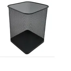 Basurero 27X31 Cm Cuadrado Metalico Rejilla Negro Hand