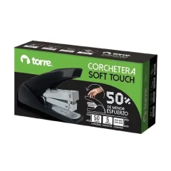 Corchetera 50 Hojas Soft Touch Negra 26/6 Mm Torre