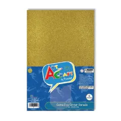 Set Goma Eva 20X30 Glitter Dorado Art And Craft