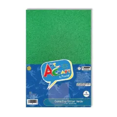 Set Goma Eva 20X30 Glitter Verde Art And Craft