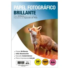 Papel Fotografico Brillante 180 Grs Lavoro A4 20 Hojas