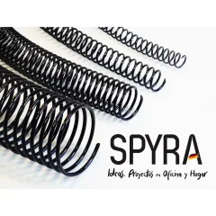 Espirales Encuadernacion 0,8 Mm 58 Pasos Negro 100 Unidades. Spyra
