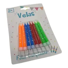Vela 8 Pcs De Cumpleaños - Feliz Group