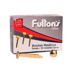 Broches 25 Mm 50 Unidades. Metalicos Fultons