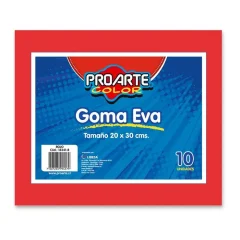 Set Goma Eva 20X30 Metalica Rojo 10Und. Starpaper