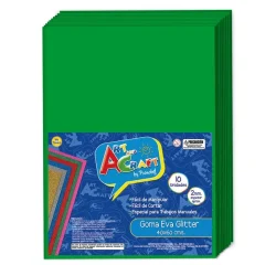 Set Goma Eva 20X30 Metalica Verde 10Und. Starpaper