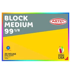 Block Dibujo Medium 99 1/8 20 Hojas Artel