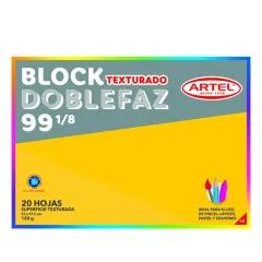Block Dibujo Medium 99 1/8 Doble Faz 20 Hojas Artel