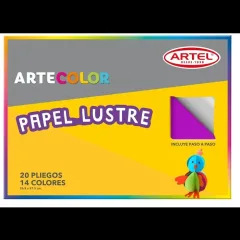 Estuche Papel Lustre 20 Pliegos Artel