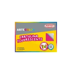 Estuche Cartulina Fluorescente 6 Pliegos Artel