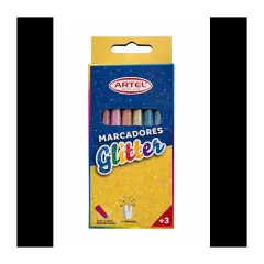 Marcador 8 Unidades. Glitter Artel