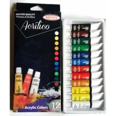 Set Pintura Acrilicos 12 Colores Artel