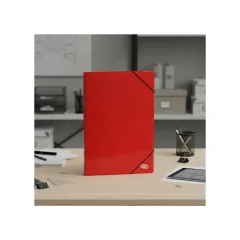 Carpeta Con Elastico Plastica Oficio Rojo Adix