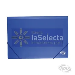 Carpeta A4 Con Elastico Floral Azul Adix