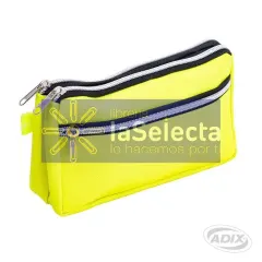 Estuche Escolar Triple Cierre Fluor Amarillo Adix