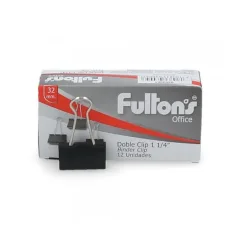 Doble Clips 32 Mm Negro 12 Unidades. Fultons