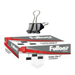 Doble Clips 51 Mm Negro 12 Unidades. Fultons
