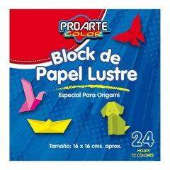 Estuche Papel Lustre 16X16 24Hj/12Col Proarte