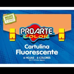 Estuche Cartulina Fluorescente 6 Hojas Col. Proarte