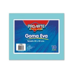 Set Goma Eva 20X30 Celeste 10 Unidades. Proarte