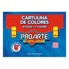 Estuche Cartulina Color 18 Pliegos Proarte
