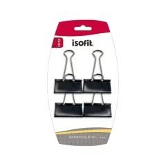 Doble Clips 41 Mm 4 Unidades. Negro Isofit