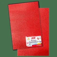 Pliego Goma Eva Glitter Roja