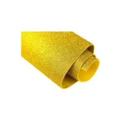 Pliego Goma Eva Glitter Dorada