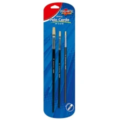 Pincel Cerda Plana N°2-6-10 3 Unidades. Proarte