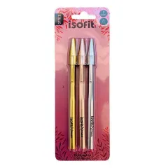 Boligrafo Set 3 Negro 0.5-0.7-1.0 Isofit