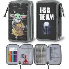 Estuche Escolar Grande Con Accesorios The Mandalorian