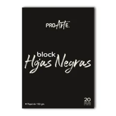 Block Dibujo Papel Negro 20Hjs 150Grs 21X29.7 Cm Proarte