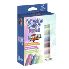 Tempera 6 Col. Solida Pastel Proarte
