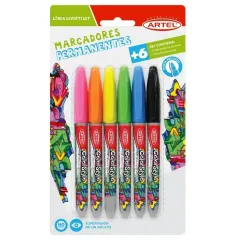 Marcador Permanente 6 Colores
