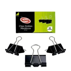 Doble Clips 32 Mm 12Un Negro Feiyide