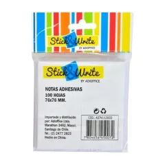 Nota Adhesiva Stick & Write 100 Hojas 76X76 Mm
